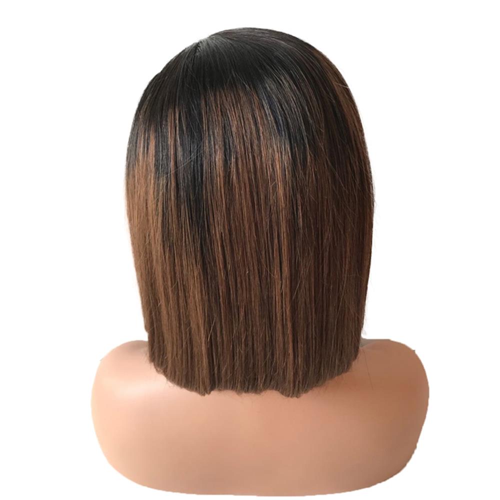 Full Lace Human Hair Wigs brazilian short human hair ombre color 1b/4# straight lace front human hair wigs