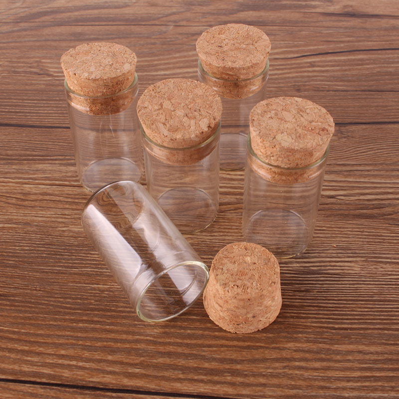 Small Test Tube with Cork Stopper Glass Spice Bottles Container Jars Vials DIY Craft 50pcs 10ml size 24 40mm5143820