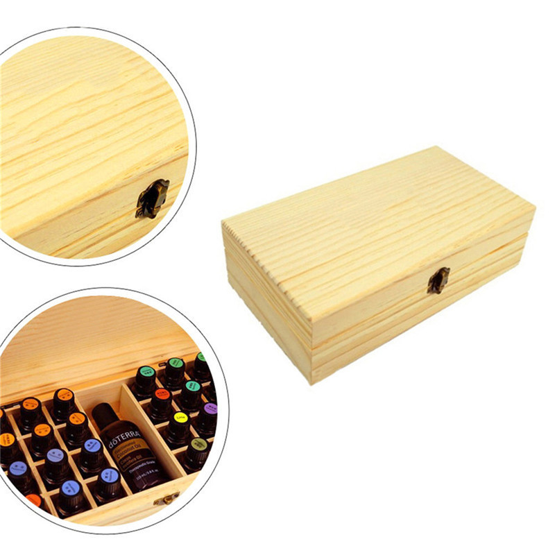 25 Holes Essential Oils Wooden Box 5ml /10ml /15ml Bottles SPA YOGA Club Storage Case Organizer Container