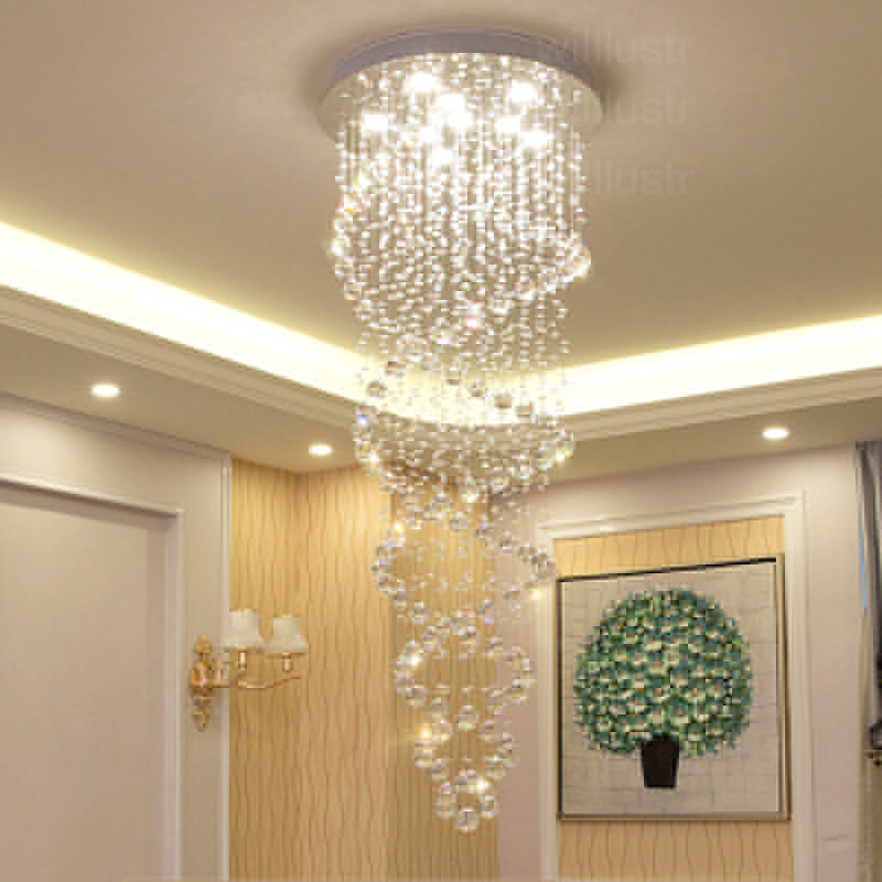 chandeliers crystal pendant lamp spiral crystal pendant light K9 crystal chandelier LED lamp suspension lighting hotel lobby lounge con04 ing
