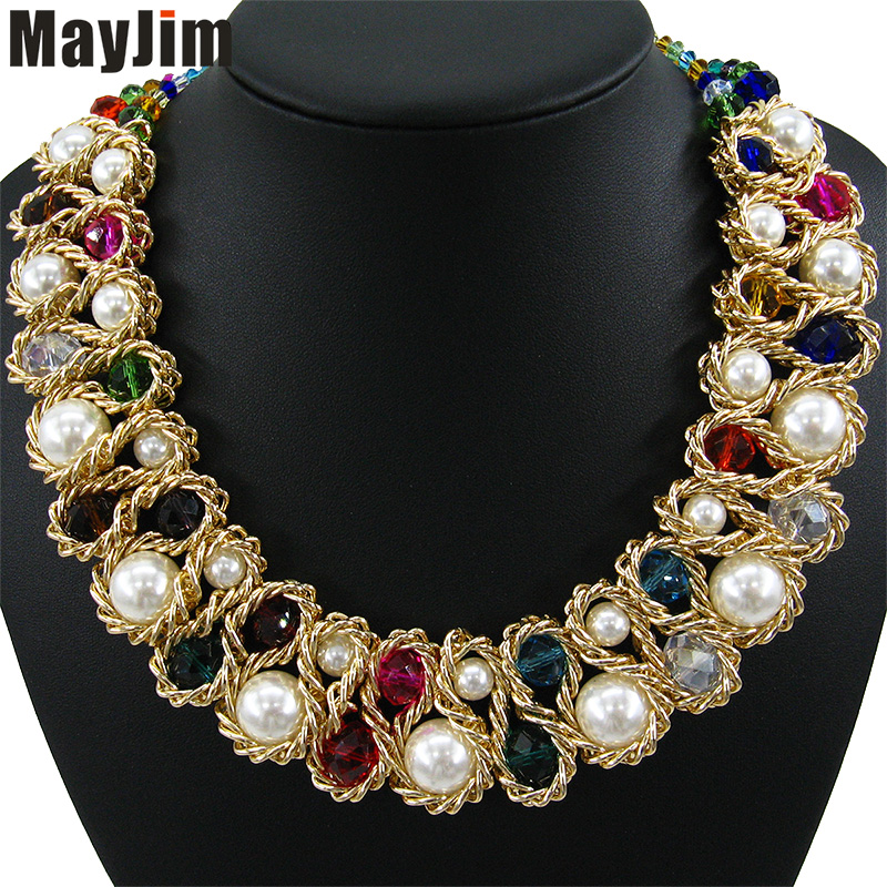 whole saleStatement necklace Fashion for Women 2017 Chunky Bead Gold Chain Double Crystal Big Pearl Choker Necklaces & Pendants Jewelry
whole saleStatement necklace Fashion for Women 2017 Chunky Bead Gold Chain Double Crystal Big Pearl Choker Necklaces & Pendants Jewelry