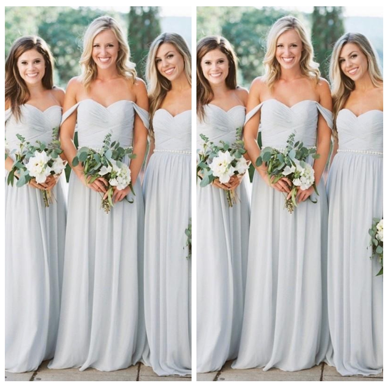2018 Off Shoulder Custom Long Chiffon Bridesmaid Dresses A Line Custom Formal Sleeveless Pleats Long Maid of Honor Gowns
2018 Off Shoulder Custom Long Chiffon Bridesmaid Dresses A Line Custom Formal Sleeveless Pleats Long Maid of Honor Gowns