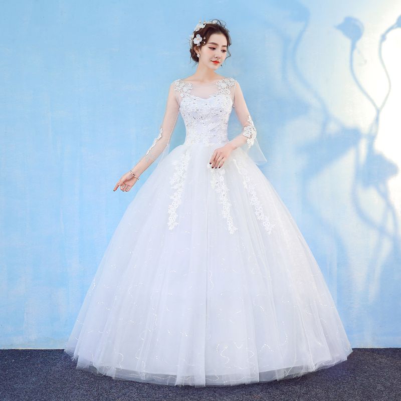 Vestido De Noiva Orgazan Boat Neck Long Sleeve Wedding Dress 2018 New Fashion Lace Elegant Bride Princess Appliques, White
Vestido De Noiva Orgazan Boat Neck Long Sleeve Wedding Dress 2018 New Fashion Lace Elegant Bride Princess Appliques, White