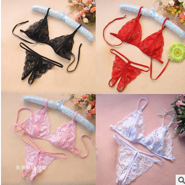 Open Fork And Exposed Breast Sexy Underwear Set Transparent Lace Three Point Underwear for woman red black pink white 
Open Fork And Exposed Breast Sexy Underwear Set Transparent Lace Three Point Underwear for woman red black pink white