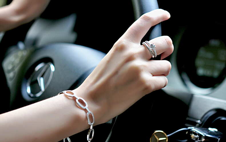 Vecalon 3 colors Lovers ring Set 5A Zircon Cz Gold Filled 925 silver Engagement wedding Band rings for women Bridal Jewelry D18111306