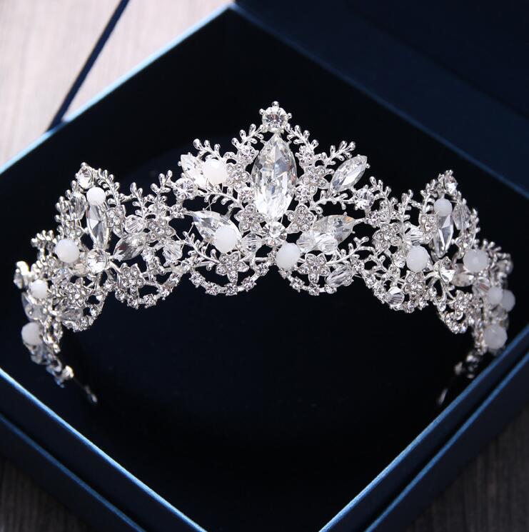Sliver Plated Wedding Crown Bridal Bridesmaid Flower Girls Crystal tiara Rhinestone crown headband Wedding Dress Studio Tiara Sweet 16