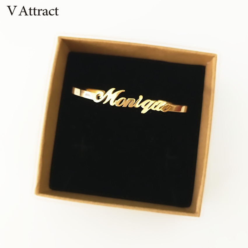V Attract Personalized Hand Link BFF Jewelry Kpop Custom Name Bracelets Bangles Women Men Bijoux Femme Gold Erkek Bileklik Y1