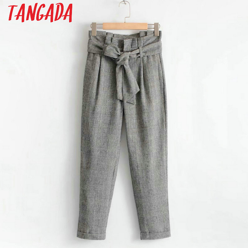 Wholesale-Tangada Cute Korea Women Female Harem Pants Ladies Plaid Trousers With Belt OL Female Casual Pants & Capris Bottom SY33, Gray
Wholesale-Tangada Cute Korea Women Female Harem Pants Ladies Plaid Trousers With Belt OL Female Casual Pants & Capris Bottom SY33, Gray