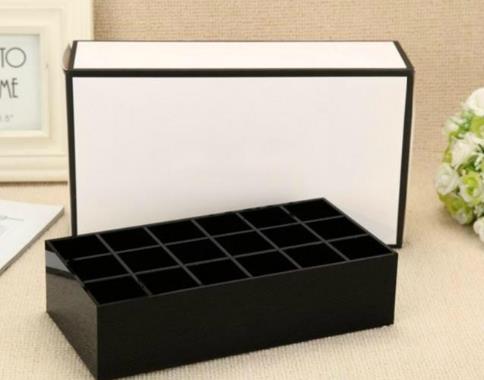 Classic High-grade Acrylic 18 grid Storage Box Cosmetic Multifunctional Storage Box Lip gloss display stand with gift packing