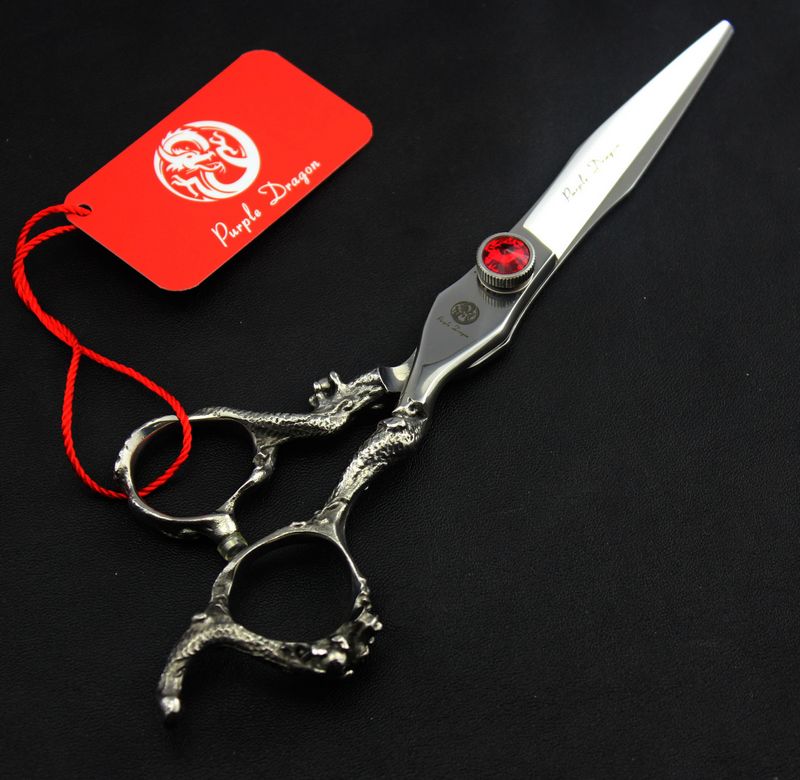 purple dragon right hand scissors with dragon sign on the handle 5.5 inch/ 6.0 inch cutting/thinning scissors