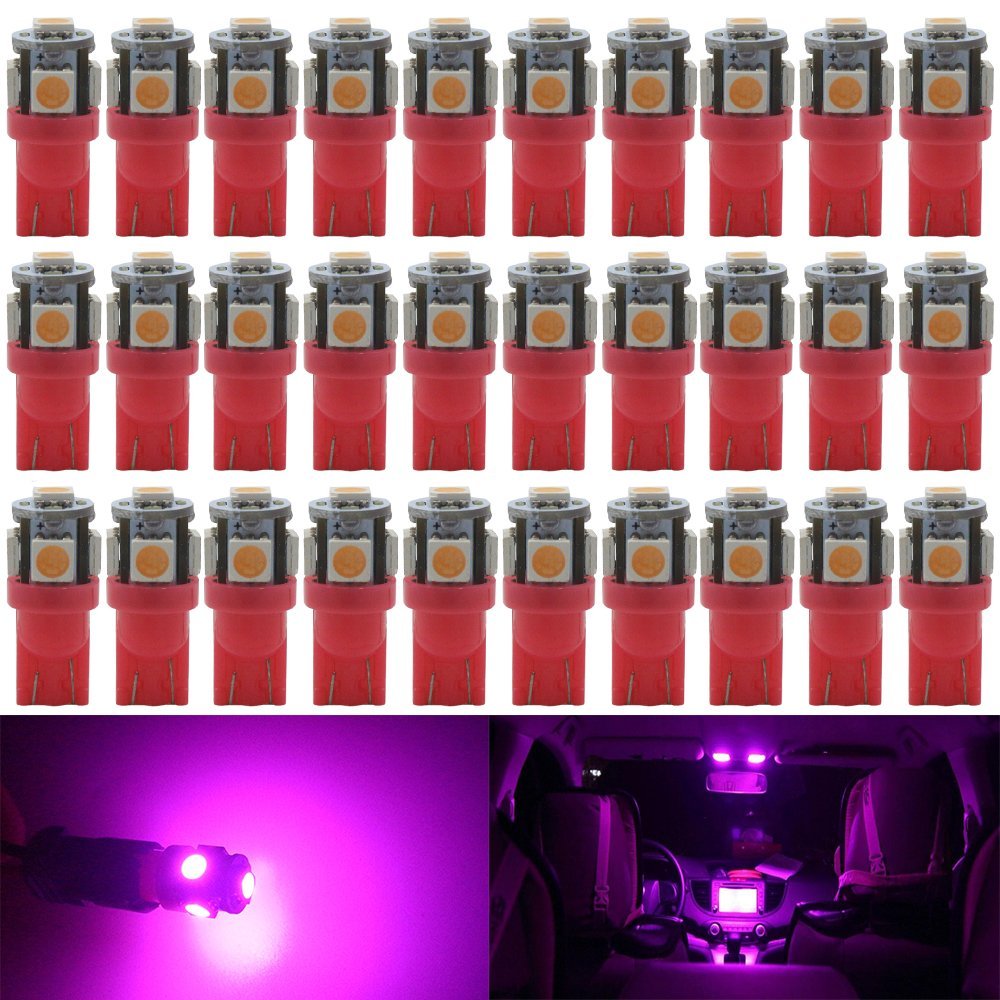 200Pcs Super Bright Pink Purple T10 Wedge 5-SMD 5050 LED Side Tail Plate Parking Dome Plate Light bulbs W5W 2825 158 2825
200Pcs Super Bright Pink Purple T10 Wedge 5-SMD 5050 LED Side Tail Plate Parking Dome Plate Light bulbs W5W 2825 158 2825