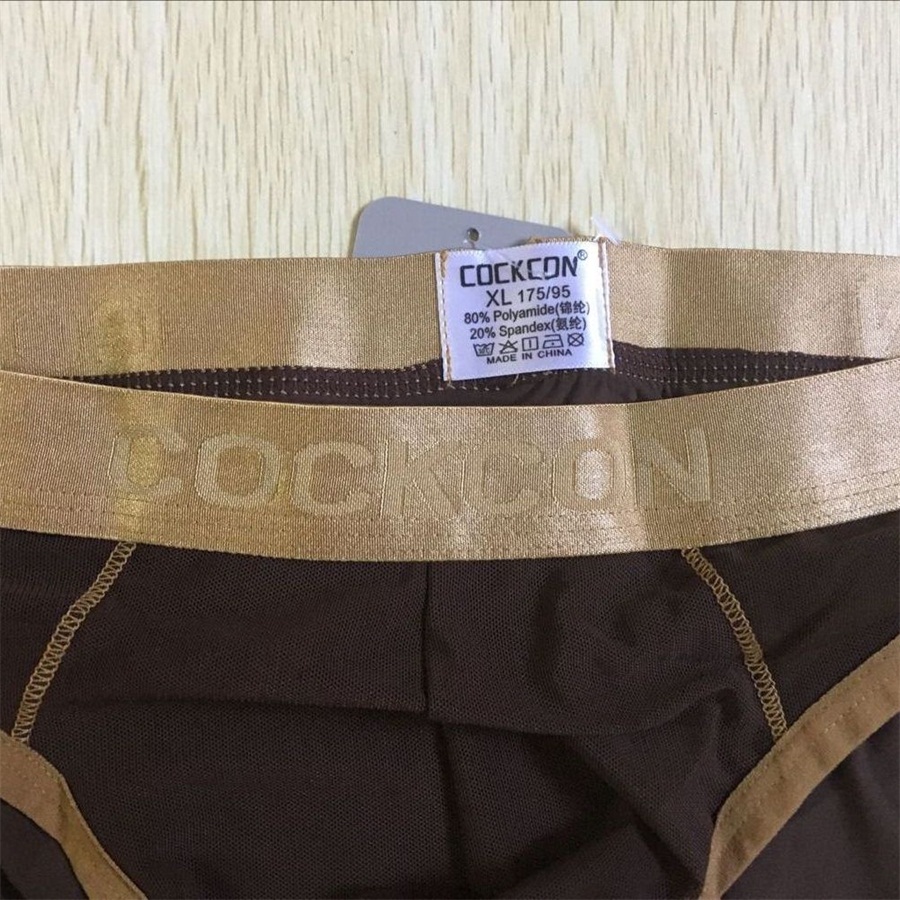Cockcon Brand Underwear Men Transparent Sexy Male Briefs Mens Mesh Shorts Spandex Underpants Lingerie Panties Cueca Gay Brief