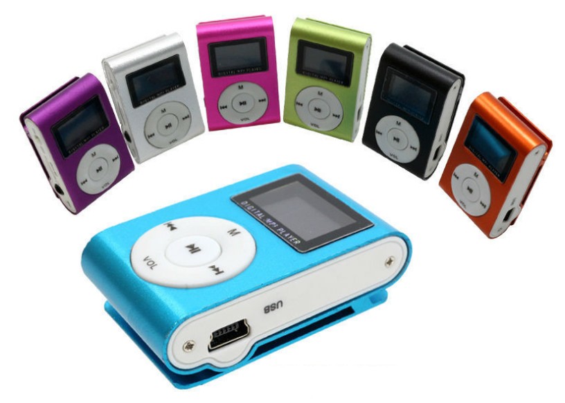 

Colorful Mini Clip MP3 Player with 1.2'' Inch LCD Screen Music player with Micro SD Card TF Slot / Earphone / USB Cable with Gift box LLFA, Mix colors;with retail box