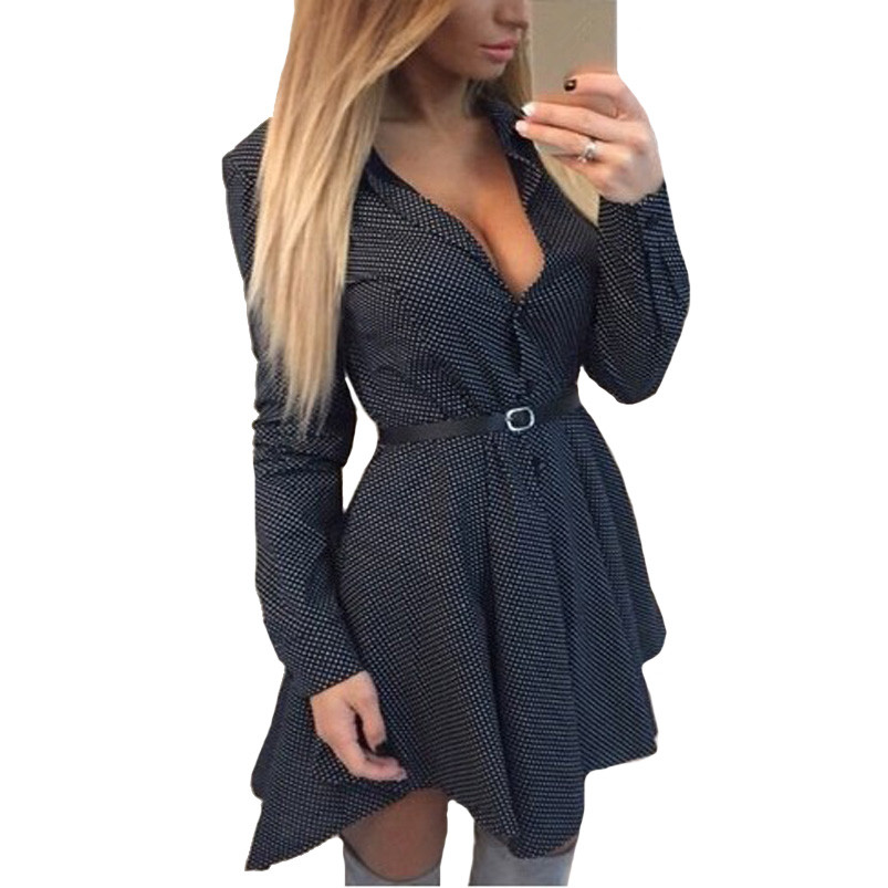 Long Sleeve Mini Dress Tails Women Turn Down Collar Cotton V Neck Summer Dot Dress Pleated Dresses Female Vestidos, Blue
Long Sleeve Mini Dress Tails Women Turn Down Collar Cotton V Neck Summer Dot Dress Pleated Dresses Female Vestidos, Blue