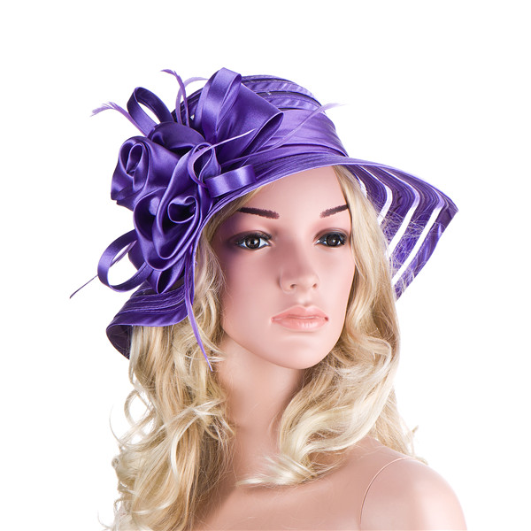 Newest Mesh Kentucky Derby Church Hat For Women Organza Hat Wide Brim Flat Caps 9 Colors Free Shipping