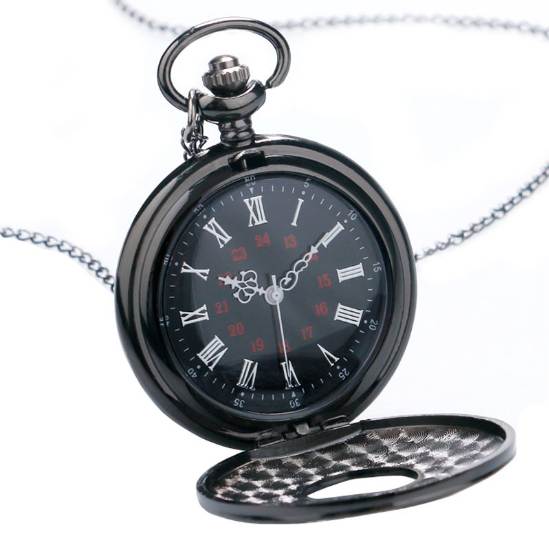 

Antique Half Hunter Roman Numbers Quartz Pocket Watch Carving Engraved Fob Clock Men Women Gift With Necklace, Other