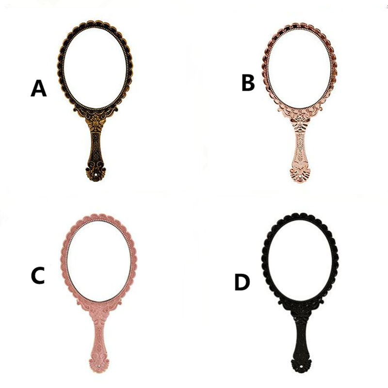 Creative retro pattern handle makeup mirror makeup mirror portable portable lace mirror hand held fast shipping F1290