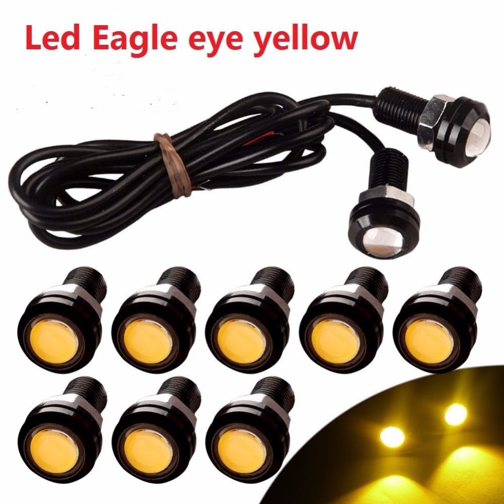 

10x 9w Amber LED Eagle Eye 18mm Bumper DRL Fog Light Motorcycle Light Daytime Running DRL Tail Backup Light Yellow
