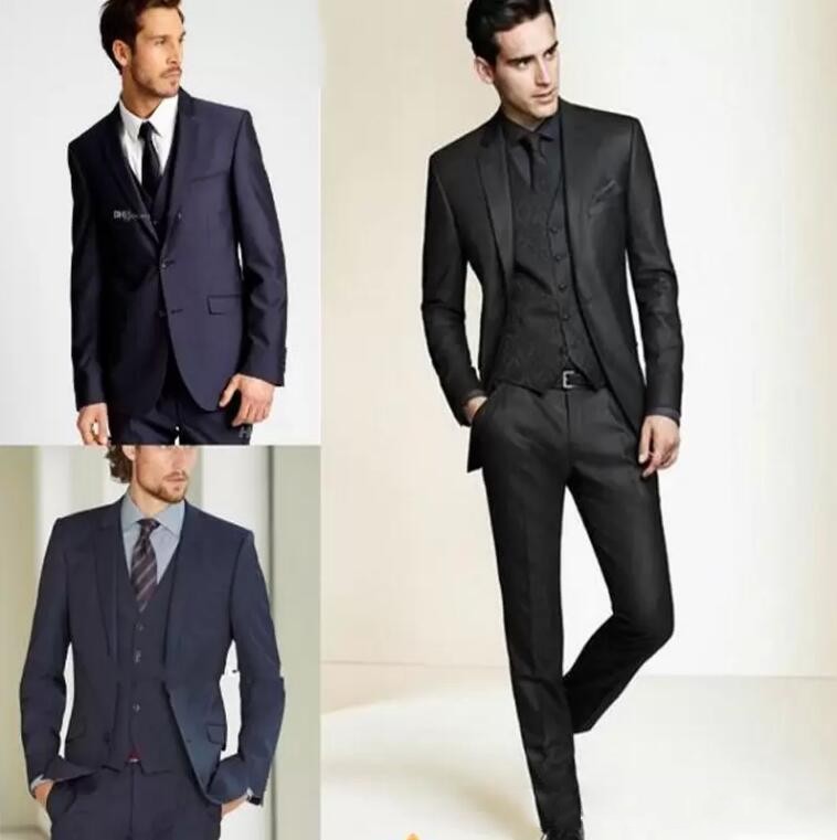 2019 New Formal Tuxedos Suits Men Wedding Suit Slim Fit Business Groom Suit Set S-4 XL Dress Suits Tuxedo For Men (Jacket+Pants)