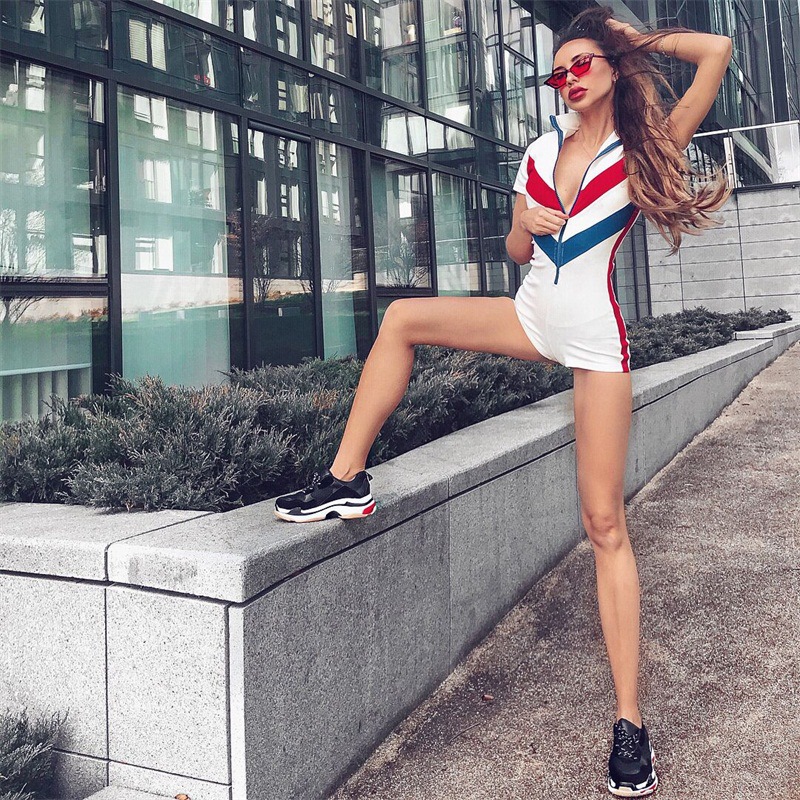 bodies woman sexy fitness zip up lapel neck bodysuit female skinny jumpsuit tight playsuit romper F84081, Black;white
bodies woman sexy fitness zip up lapel neck bodysuit female skinny jumpsuit tight playsuit romper F84081, Black;white