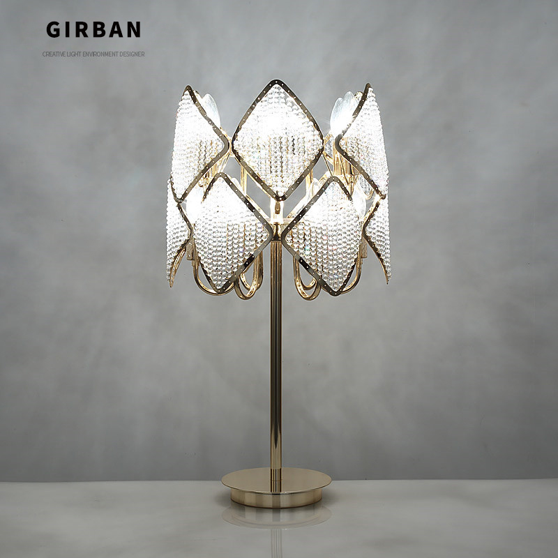 Modern Bedroom Bedside Table Lamp Foyer Art Decoration Light Gold Color Table Lamps E14 LED Bulbs Handmade Beaded Crystal Lampshade
Modern Bedroom Bedside Table Lamp Foyer Art Decoration Light Gold Color Table Lamps E14 LED Bulbs Handmade Beaded Crystal Lampshade
