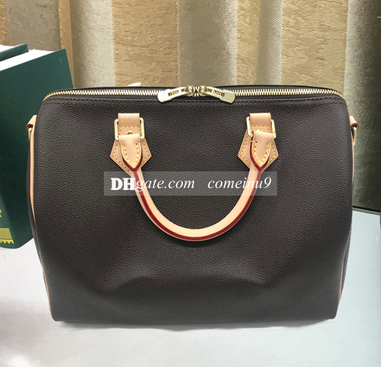 2018 Fashion Designer Genuine oxidize Leather Handbag with strap 25 30 35 Women's Classic Boston speedy Shoulder Bag, Brown lattice
2018 Fashion Designer Genuine oxidize Leather Handbag with strap 25 30 35 Women's Classic Boston speedy Shoulder Bag, Brown lattice