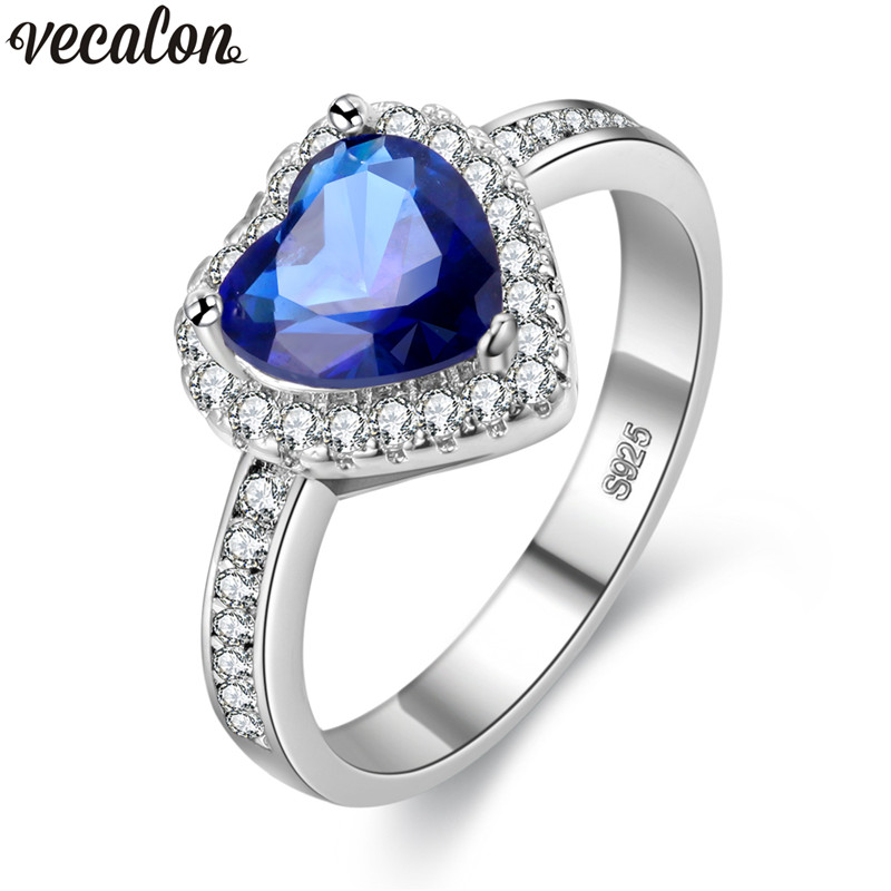 Vecalon Fashion Female ring Heart Blue Diamonique Cz Stone 925 Silver Filled Engagement wedding Band ring for women Gift, Slivery;golden
Vecalon Fashion Female ring Heart Blue Diamonique Cz Stone 925 Silver Filled Engagement wedding Band ring for women Gift, Slivery;golden