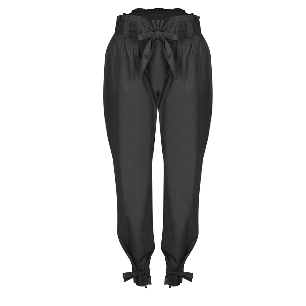 Women Loose Fit Casual High Waistline Waist Belt Long Pants Solid Color Trousers fashion casual hot new Z260314