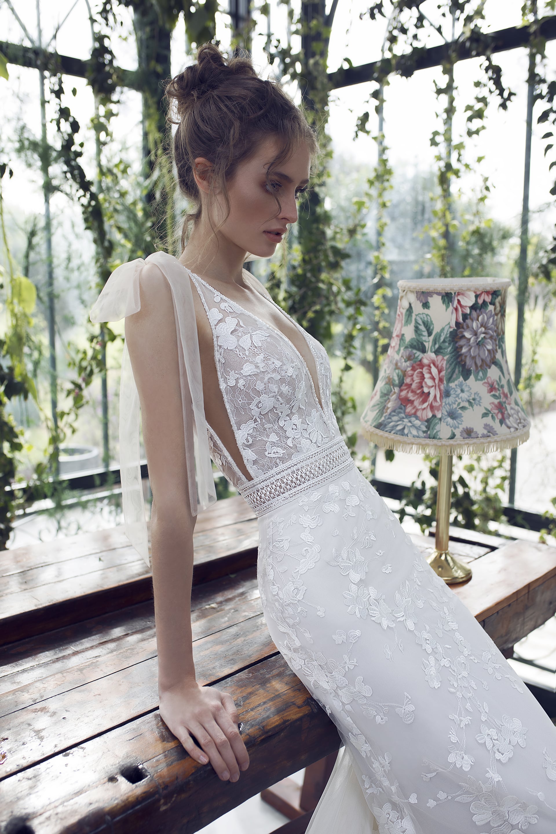 Limor Rosen Mermaid Wedding Dresses V Neck Sweep Train Strap Backless Lace Appliqued Beach Bridal Dress Plus Size Boho Wedding Gowns