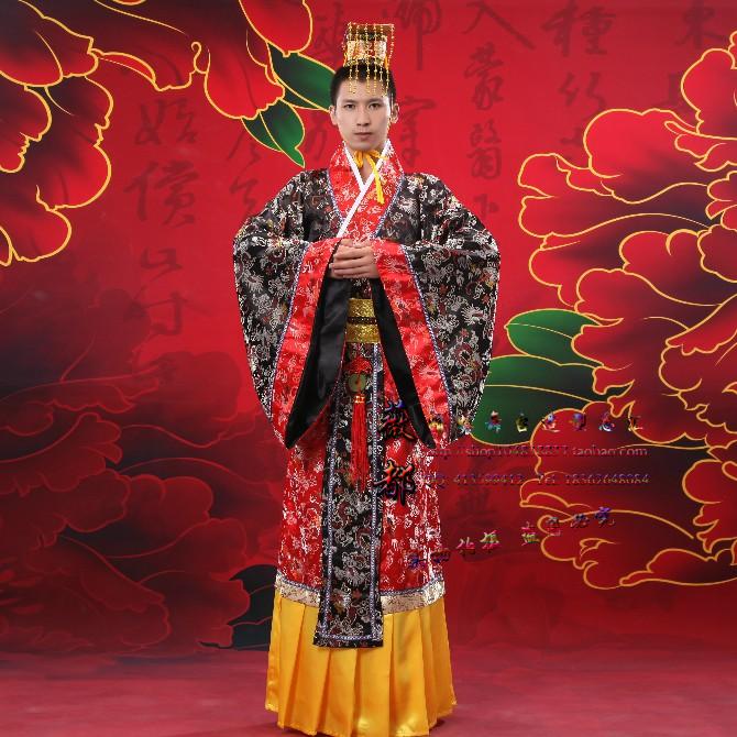 Ancient costume chinese Emperor's costume clothes hanfu men's clothing hanfu Tang Suit Hanfu Stage Show danza folclorica china
