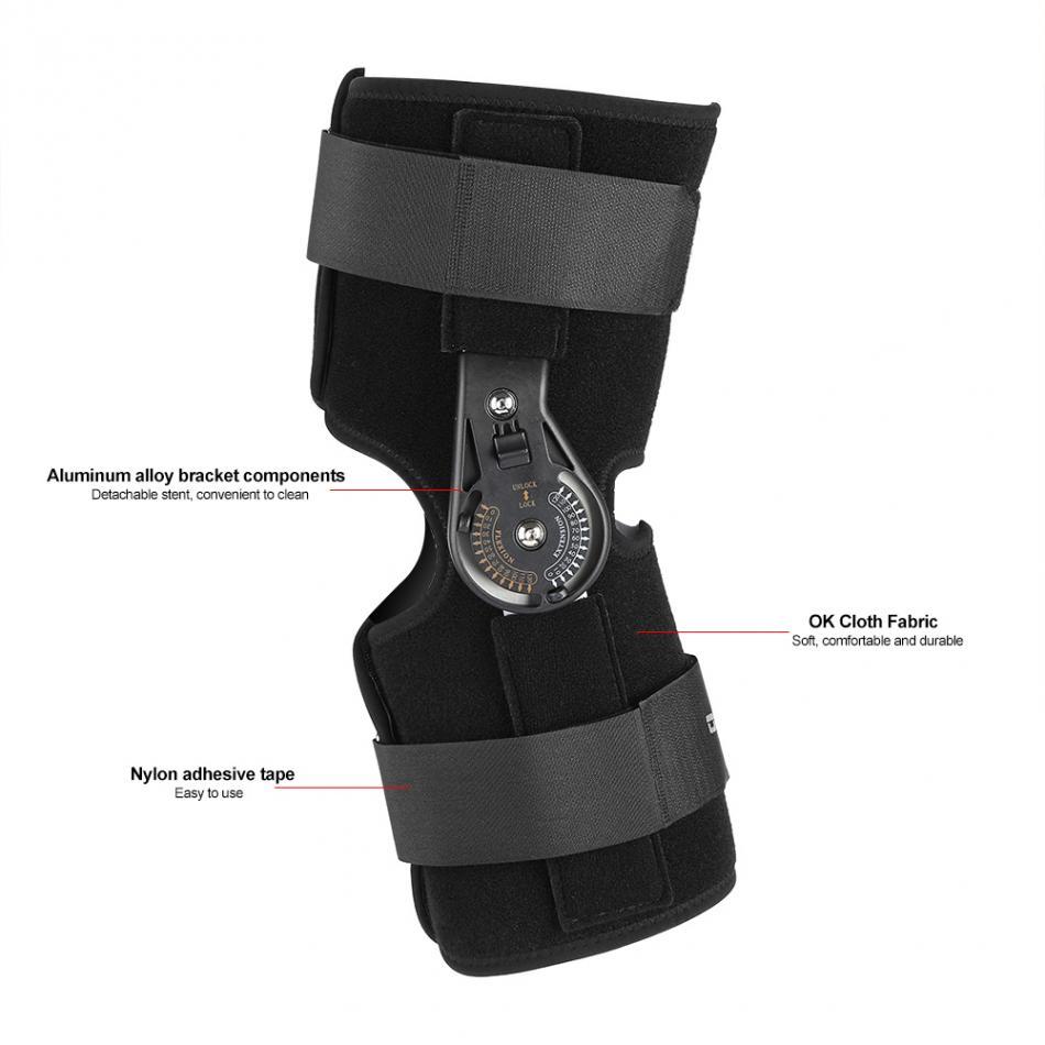 Oper Knee Splint Brace Adjustable Knee Joint Support Orthosis Medical Hinged Support Patella Fracture Injury Fix Stabilizer Pads