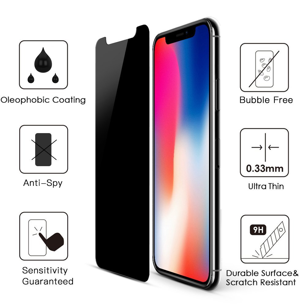 B Quality For Iphone 16 15 14 13 12 Mini 11 Pro XR XS MAX X 8 7 6s Plus Privacy Screen Protector Anti-Spy Real Tempered Glass