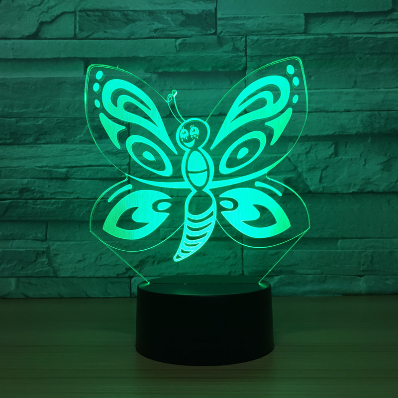 Butterfly 3D lamp Led Night Light Lamp LED desk table nightlight Colorful USB LED Acrylic lamp