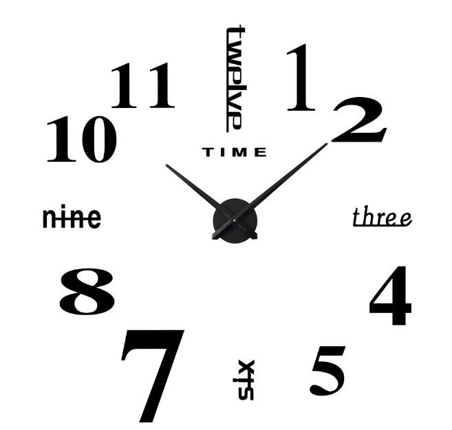 Acrylic DIY Wall Clock Self Adhesive Interior Wall Creative Decoration Clock Decal Modern Wall Digit Room