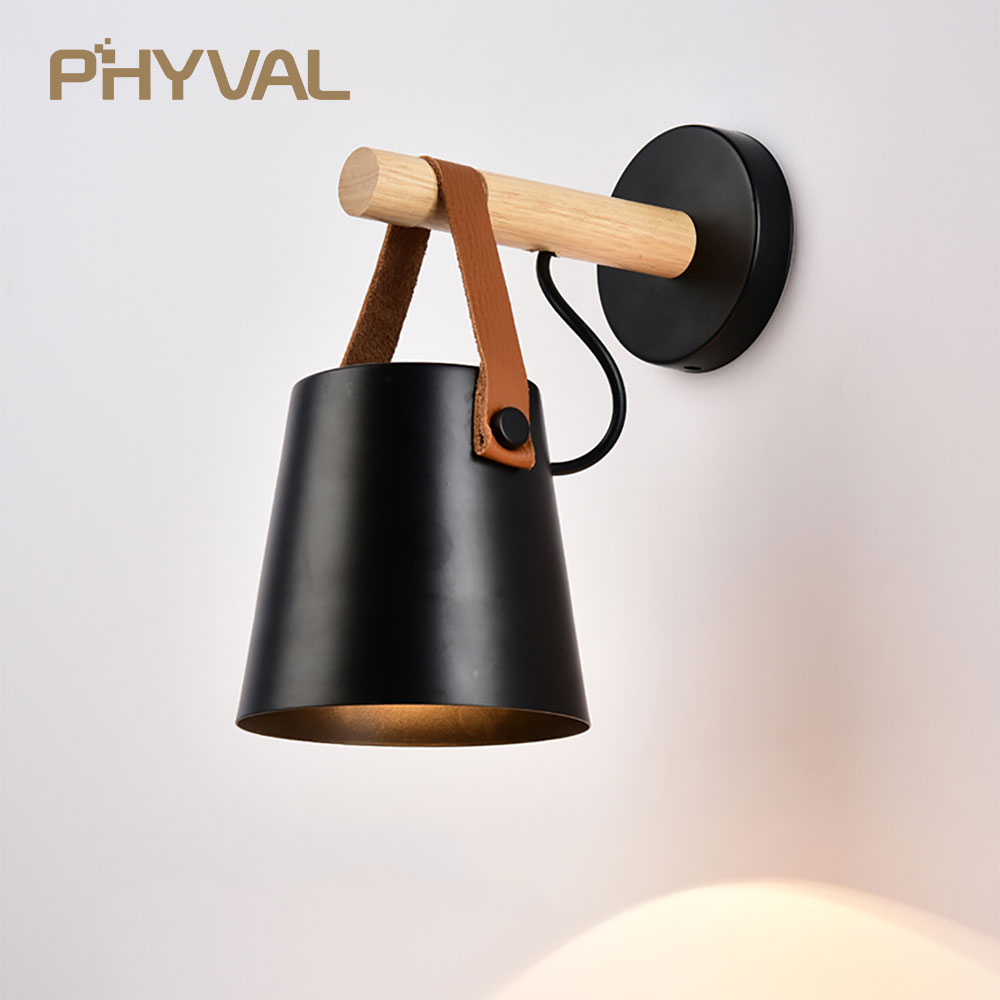 LED Wall Light Wood Wall Lamp Bed Bedside Light Night Lights Modern Nordic Lampshade Home Decor White & Black Belt E27 85-265V
LED Wall Light Wood Wall Lamp Bed Bedside Light Night Lights Modern Nordic Lampshade Home Decor White & Black Belt E27 85-265V