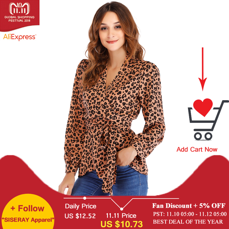 New 2018 Fashion V Neck Leopard Blouse Ladies Tunic Top With Sashes Autumn Long Sleeve Cotton Blouses For Ladies Chemise Femme
New 2018 Fashion V Neck Leopard Blouse Ladies Tunic Top With Sashes Autumn Long Sleeve Cotton Blouses For Ladies Chemise Femme