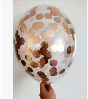 Transparent Latex Balloon With Rose Gold Confetti For Birthday Party Wedding Party Decoration 12 Inch & 18 Inch