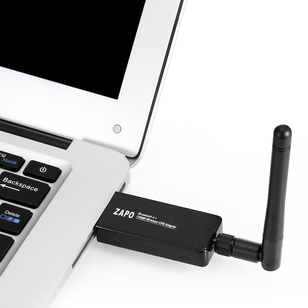 ZAPO W79L 2DB USB WiFi Adapter 1200M Portable Network Router 24 58GHz Bluetooth 41 Wifi Receiver Network Card