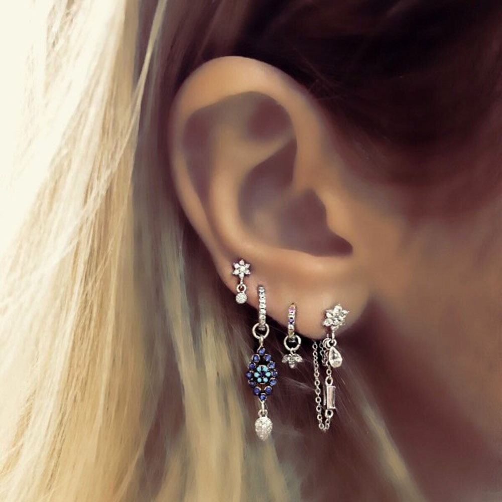 Delicate wer Cubic Zirconia Drop Earrings: Minimalist Charm Studs for Women