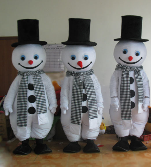Christmas snowman Mascot Costumes Animated theme gentleman snow man Cospaly Cartoon mascot Character Halloween Carnival party Costume