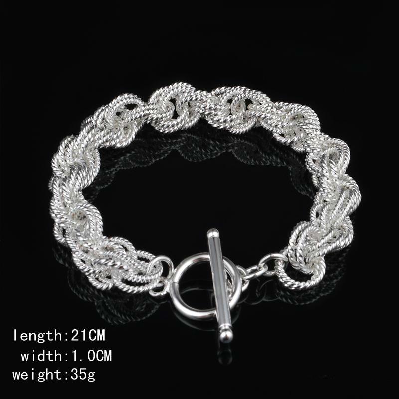 2018 New fashion 925 silver bracelets High grade sterling silver bracelets For Wedding Party Women Jewelry men bracelet charms