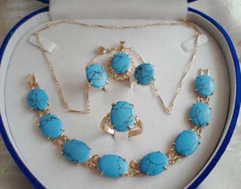 Valentine's Day Jewelry Blue Turqoise Pendant+Breacelet+Earring+Ring Women Sets<<<free shipping, Dark blue
Valentine's Day Jewelry Blue Turqoise Pendant+Breacelet+Earring+Ring Women Sets<<<free shipping, Dark blue