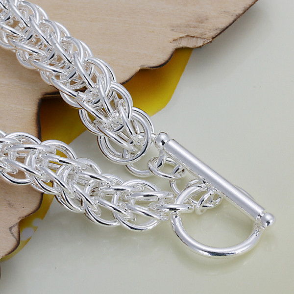 Full circle TO bracelet sterling silver plated bracelet ; Free shipping men and women 925 silver bracelet SPB016
