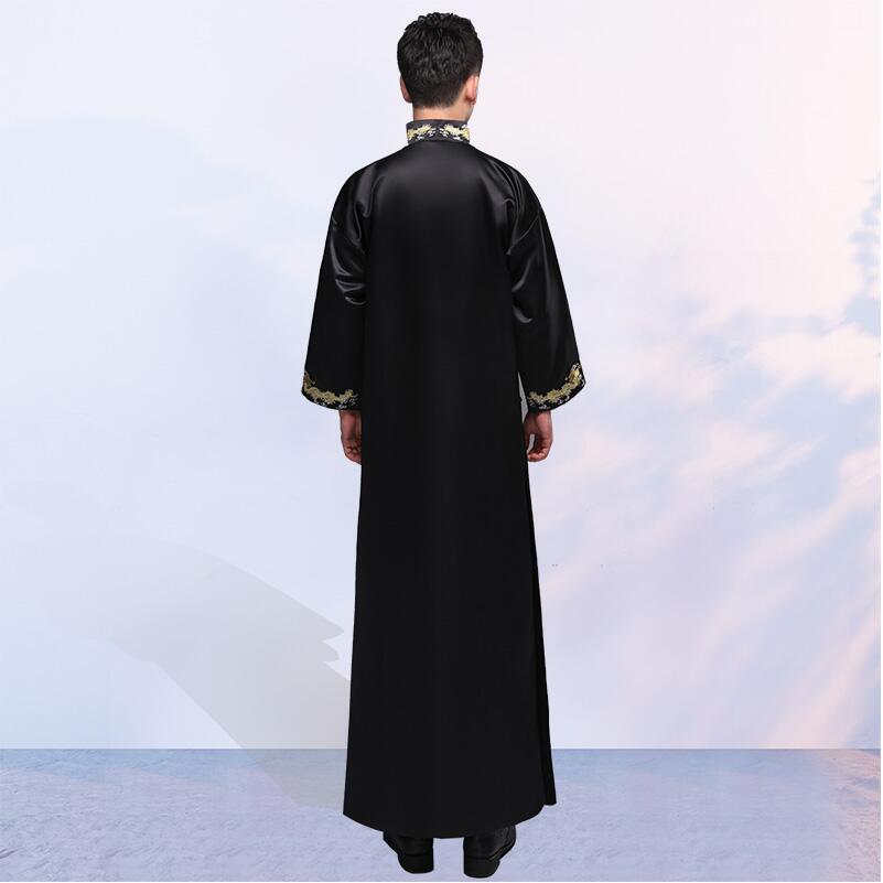 New traditional Chinese costume Men Cheongsam embroidered gown male Hanfu Tang suit outfit Republic of China Gown Dress ethnic clothing