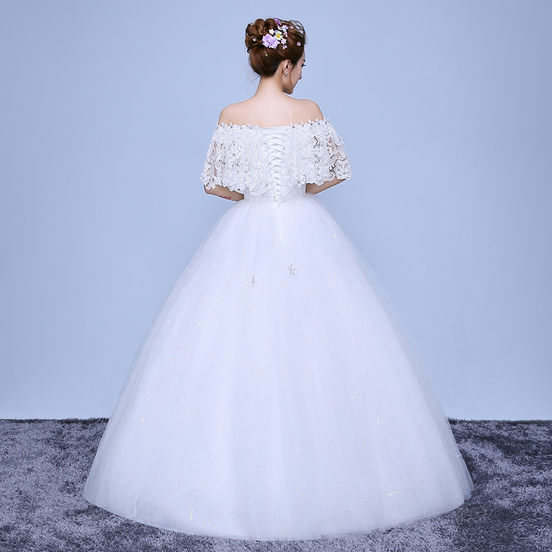 Plus Size Princess Off The Shoulder Lace Boat Neck Wedding Dress 2018 Fashionable Bridal Gowns vestido de casamento