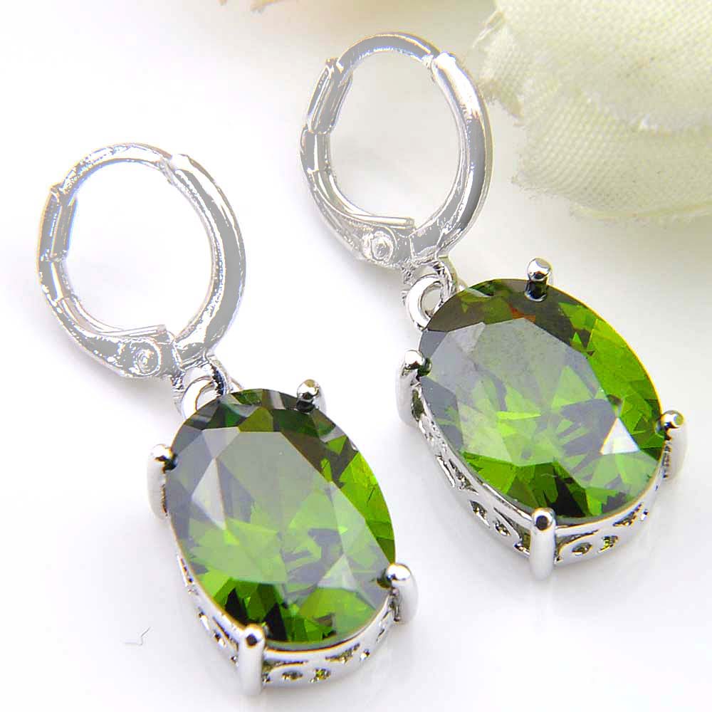 newest jewelry colorful oval morganite kunzite garnet earrings silver gorgeous for women jewelry drop earrings free