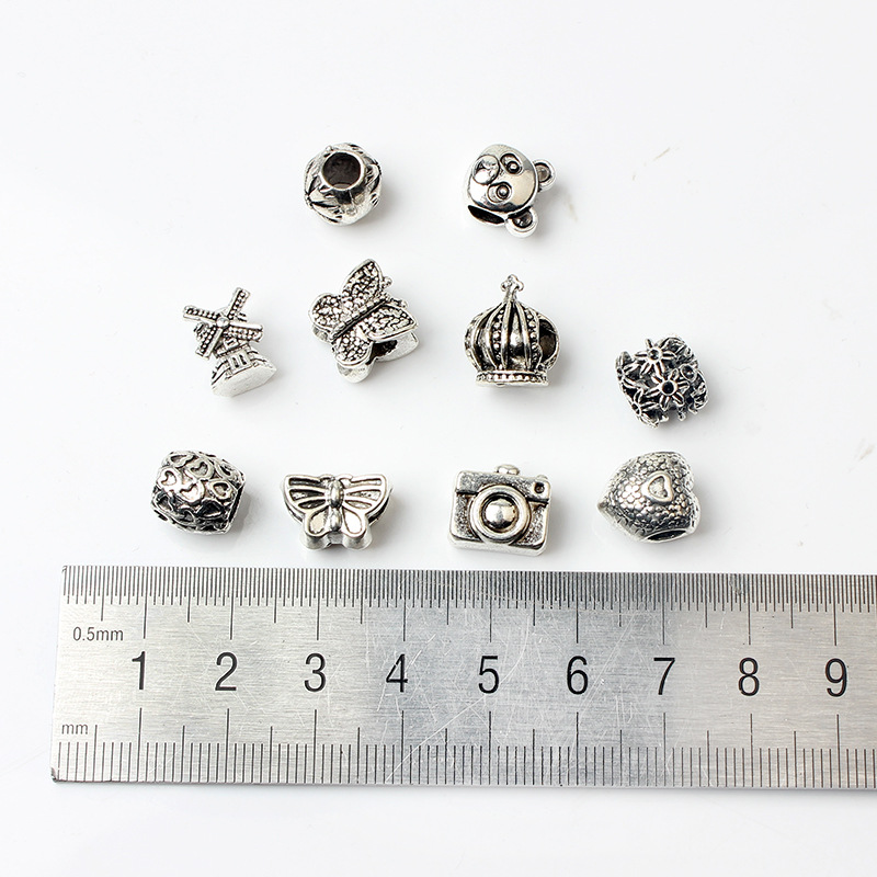12PCS Mixed Style Wholesale Metal Loose Beads Charms For Pan DIY Jewelry European Bracelets Bangles Women Girls Best Gifts designer bag