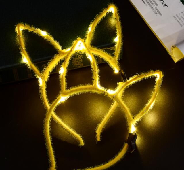 LED Light Up Glowing Rabbit Ear Headband Bunny Women Girl Flashing Headwear Easter Cosplay Dress Up Props Christmas Hairband hair stick