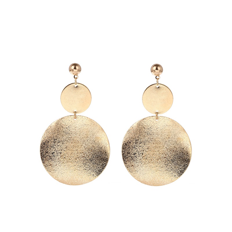 Hot New Fashion Exaggerated Personality Earrings Tetro Geometric Frosted Film Asymmetry Earrings Factory Fashion Earrings HJ176