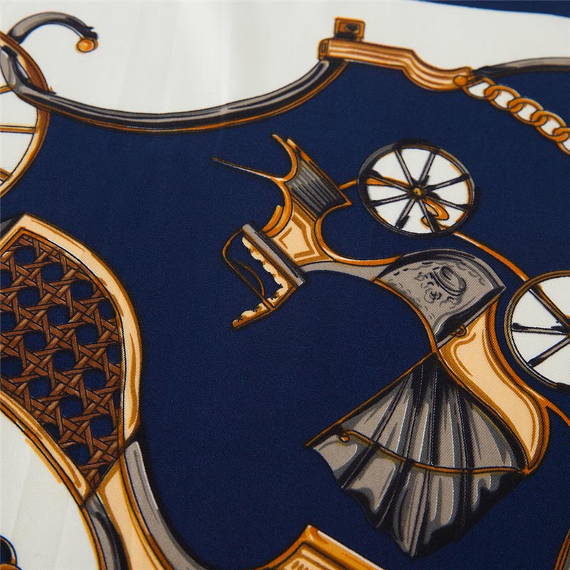 carriage print scarf Women 100% Silk Square Scarf Handmade Design Satin Foulard Femme Echarpe Small Ladies Neck Scarves 60*60CM